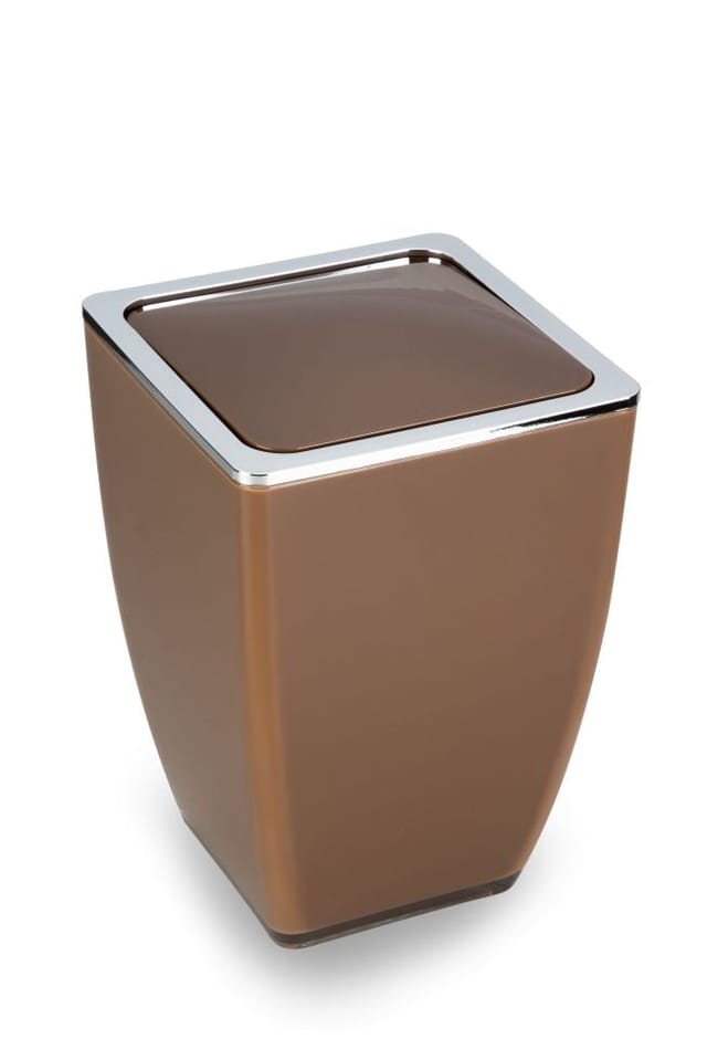 Trendline - Kosmetikeimer Cube 5l cappuccino Mülleimer Schwingdeckeleimer Badeimer