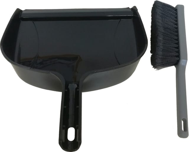Kunststoff Kehrgarnitur Jumbo schwarz mit Gummilippe Aufhängöse Feger - Trendline