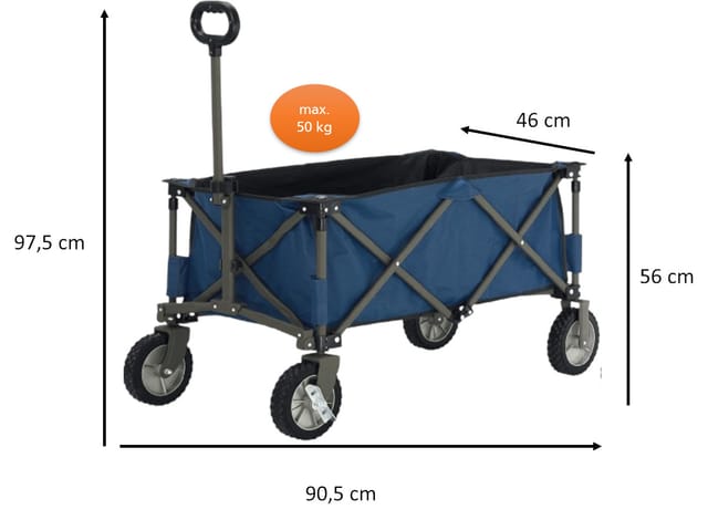 Trendline - Faltbarer Campingwagen 90,5 x 49 cm Höhe: 56 cm Handwagen Bollerwagen