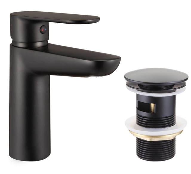 Primaster - Waschtischarmatur Prag schwarz matt Wasserhahn Einhand