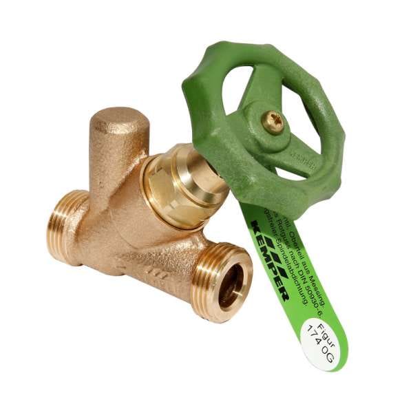 Sonderangebot Kemper Standard Freistromventil Absperrventil DN32 1 1/2'AG ohne Entleerung 1740G03200