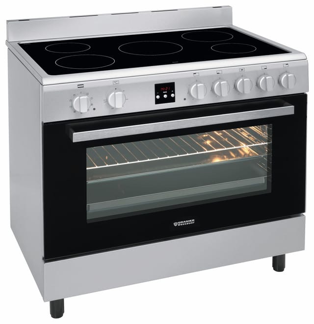 Koch-Back-Station Elektro-Elektro Edelstahl 90 cm 5 Kochzonen 105 Liter Großflächengrill DC1999 - Oranier
