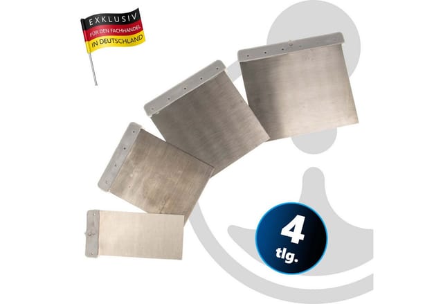 Eurotools - masterproof professional Schaber Spachtel-Set 4-teilig 50 / 80 / 100 / 120 mm, mit Stahlklinge
