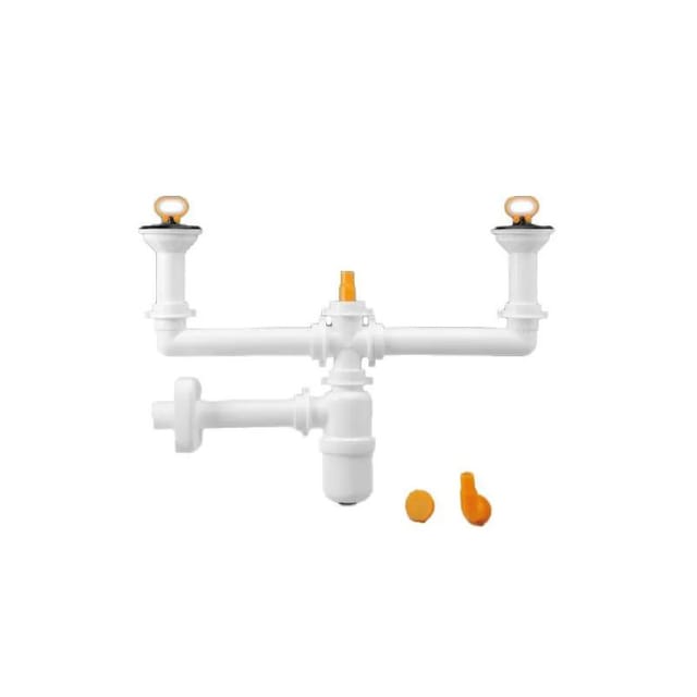 Lira - Spülbecken mit 2 Becken, mit zentralem Siphon