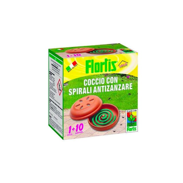 Flortis - Mückenschutztopf mit integrierten Spulen für einen ruhigen Sommer