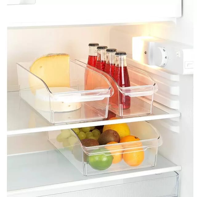 Wenko - Kühlschrank Organizer m Aufbewahrungs Box Küchen Ordnungs Helfer Schrank - transparent