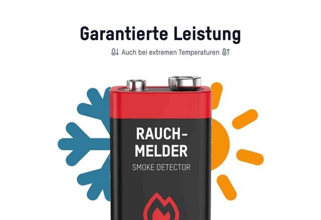 ANSMANN Rauchmelder Alkaline Batterie 9V E-Block, 8 Stück
