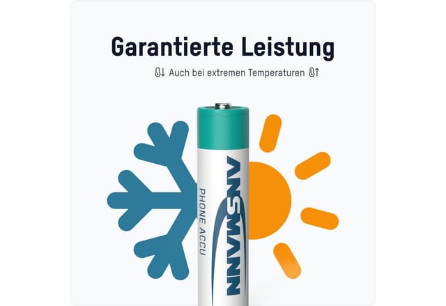 ANSMANN Telefon Akku AAA, 4 Stück, 800mAh 1,2V, DECT