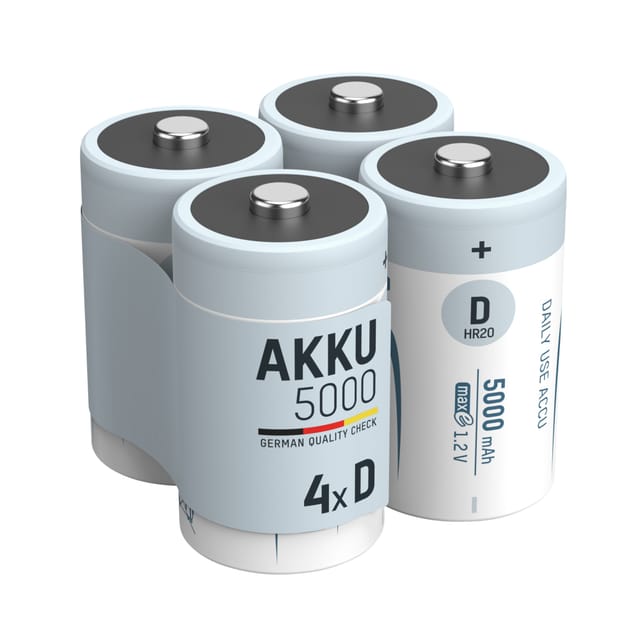 ANSMANN Akku D 5000mAh Mono NiMH 1,2V – 1000x wiederaufladbar (4 Stück)