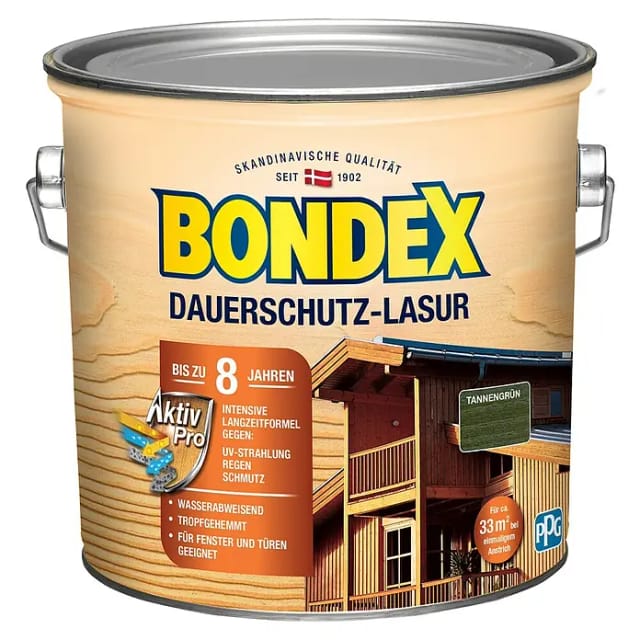 Bondex Dauerschutz-Lasur Tannengrün 2,50 l - 329909