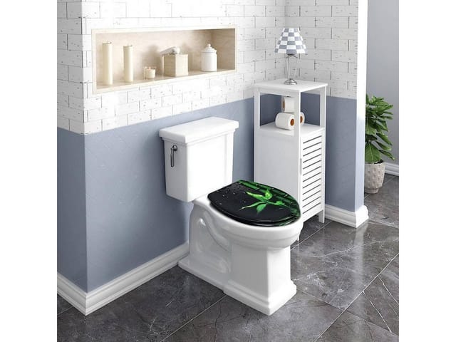 Wc Sitz Mit Absenkautomatik,toilettensitz Motiv, Toilettendeckel Aus Duroplast, Stable Klodeckel Hochwertige Qualität Toilettenbrille,antibakteriell Oval, Green Tulip - Woltu