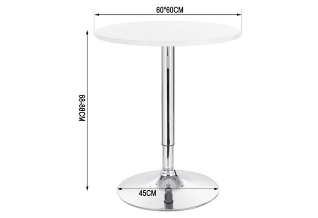 Bartisch höhenverstellbarer Tisch 68-88 cm, multifunktionaler Partytisch aus mdf Metall, Weiß - Woltu