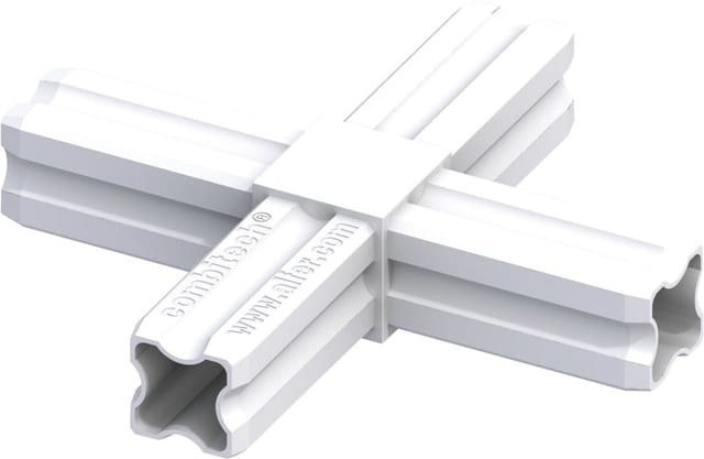 Kreuzverbinder 23,5 mm weiß 4 Zapfen Kunststoff Verbinder Eckverbinder - Alfer