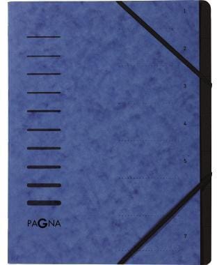 Pagna - Ordnungsmappe din A4 240g/m² Pressspankarton Farbe: blau Farbe des Fächerblocks: schwarz 7 Fächer