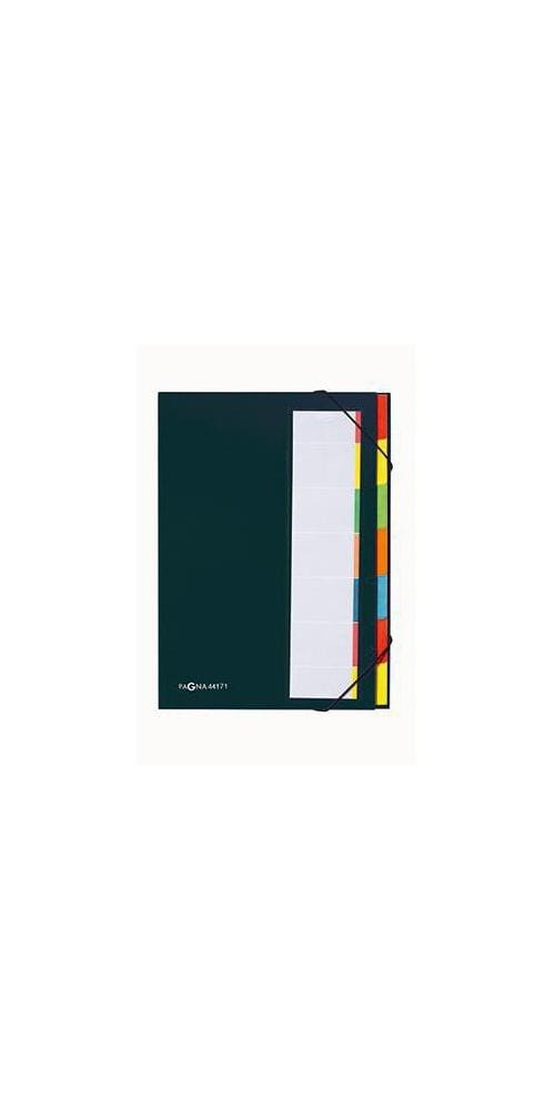Ordnungsmappe Deskorganizer Premium Din A4 225g/m² Karton Polypropylenfolie Kaschiert Farbe: Schwarz Farbe Des Fächerblocks: Mehrfarbig 7 Fächer