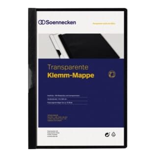 Soennecken Klemmmappe 3320 DIN A4 bis 30Blatt PVC schwarz