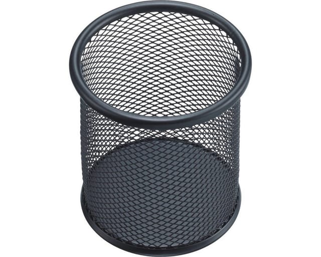 Helit - Stifteköcher the round network 9 x 10 cm (d. x h) Metall schwarz