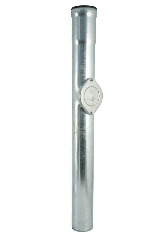 Standrohr nw 100 mm, 1 m, mit Reinigungsdeckel, titan-zink Halbrunde Dachrinnen verzinkt - Marley