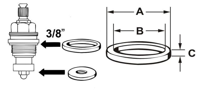 Dichtungsset für Ventiloberteile 3/8'' Dichtungen - Cornat