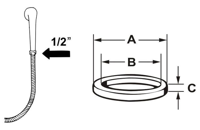 Conmetall - Cornat Gummidichtung für Brauseschläuche 12,7 mm (1/2'') Dichtungen