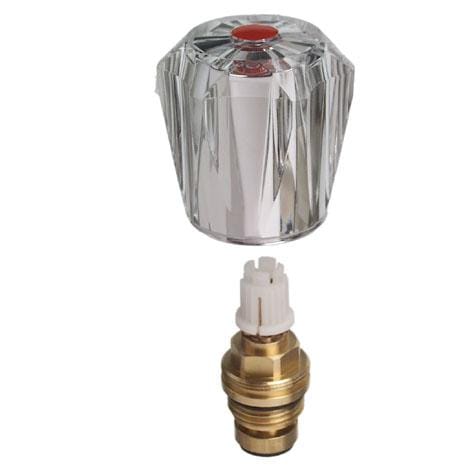 CONMETALL Ventiloberteil Acryl, Elt, Rot, 1/2