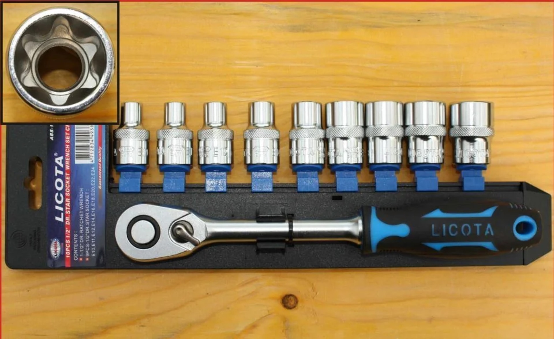 Innensechskant Nuss Satz, Innensechskant Nüsse Set, 1/2 Zoll, E-profil, Umschaltknarre