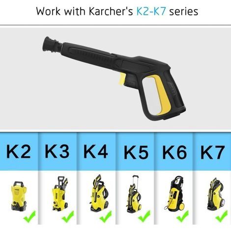 Kärcher K2 K3 K4 K5 K6 K7 Ersatz-spritzpistole – Schnellanschluss – 150 Bar – Sicherheitsverriegelung – Für Die Außenreinigung