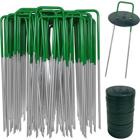40 Planenbefestigungsnägel Und 40 Unterlegscheiben, Mezzo Verde Gartennägel, Unkrautvlies-klammern, Gartenbefestigungsnägel, 150 × 25 Mm, Ø 2,8 Mm