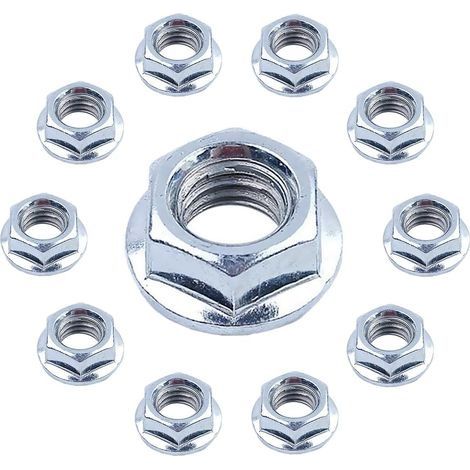10 Stück Kettensägenmuttern Für 346xp, 445, 450, 455, K1250, K1260, 51, 61, 154 Und Weitere Modelle, Universelle Sechskantmuttern Aus Edelstahl Als Ersatzteile