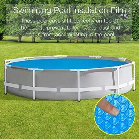 Runde Solar-poolabdeckung Ø120 Cm – Uv-schutz – Reduzierte Verdunstung – Wärmedämmung – Strapazierfähiges Material