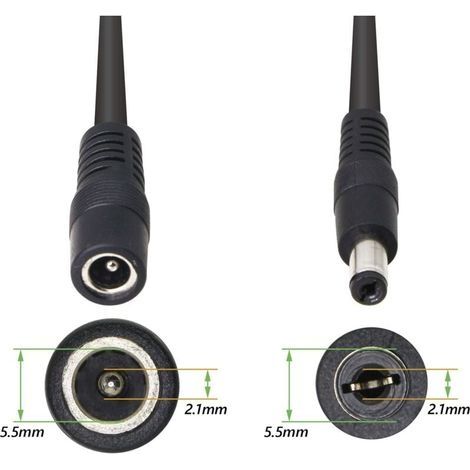 5,5/2,1 Mm 12v Gleichstromkabel – 1 Stecker Auf 2 Buchsen Verteiler – 0,3 M Länge – Reines Kupferkabel Für Überwachungskameras