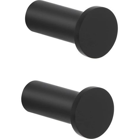 Schraubhaken, Runde Wandhaken 45 Mm, Edelstahl-wandhaken, Robuste Haken Für Bad, Schlafzimmer, Küche, Flur, Handtuchhalter, 2 Stück, Schwarz