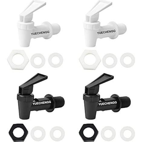 4er-set Getränkespender Aus Kunststoff – Ersatzhahn Für Wasserspender – Geeignet Für Heiß- Und Kaltgetränke, Bierfässer, Gläser, Kaffee, Säfte, Trinkbrunnen, Schwarz