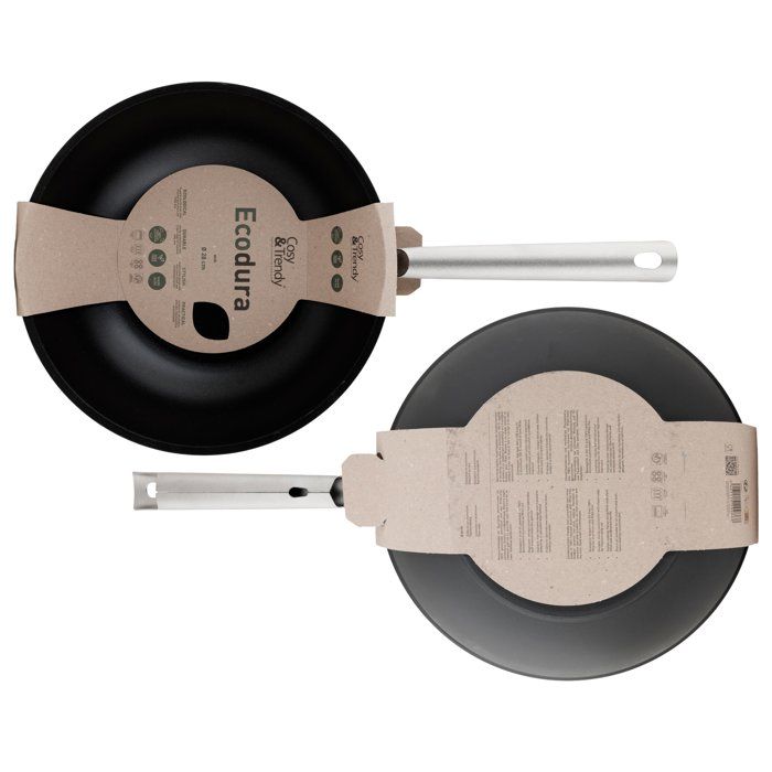 Wok - Gemütlich & Modern - Ecodura 28 Cm - Antihaftbeschichtet - Für Alle Herdarten - Umweltfreundlich