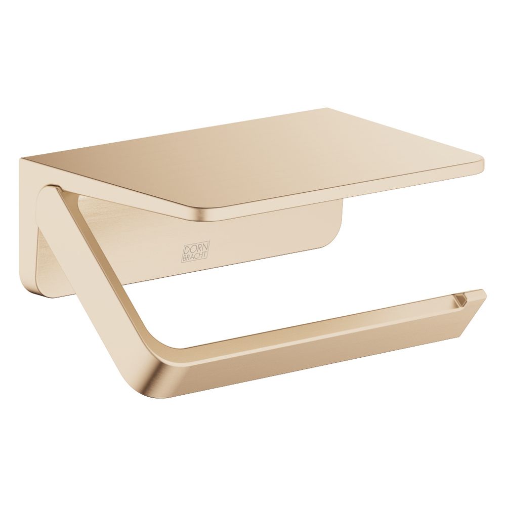 Dornbracht Papierrollenhalter Mit Ablage 145x73x103mm Stichmaß 90mm, Light Gold Gebürstet Pvd