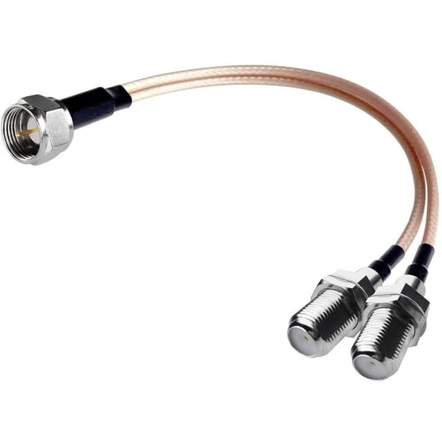Koaxialkabel-splitter Typ F (stecker Auf Zwei Buchsen), 3-wege-koaxialkabel (19 Cm, Rg316) Für Kabelanschluss, Tv, Satellitenreceiver