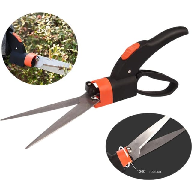 Grasschere, orange/grau, mit Klingen aus Edelstahl und Griffen aus glasfaserverstärktem Kunststoff
