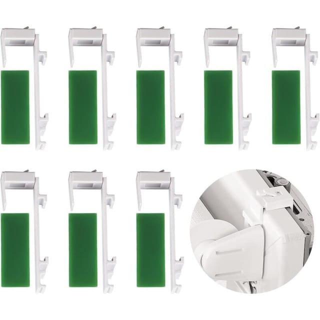 20 lange Klemmhalterungen für Doppelrollos von Klemmfix, Rollobefestigung ohne Bohren am Fenster, lange Klemmhalterungen zur Befestigung von