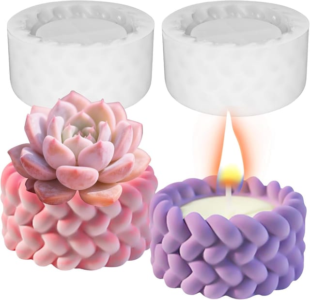 Set mit 2 wiederverwendbaren Silikon-Teelichtformen, leicht zu entformen, für Duftkerzen, Gipsarbeiten und DIY-Projekte