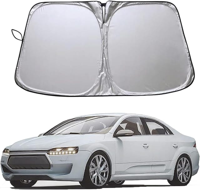 Universeller Sonnenschutz für die Windschutzscheibe von Autos, 145 x 80 cm - Reflektierend & faltbar, UV-Schutz, Wärmedämmung für SUV/Limousine