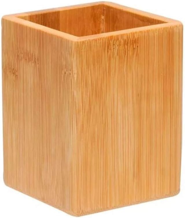 Stiftehalter aus Holz, Zahnbürstenhalter aus Bambus, praktisches Organizer-Set, geeignet für Schule, Büro und Zuhause, perfektes