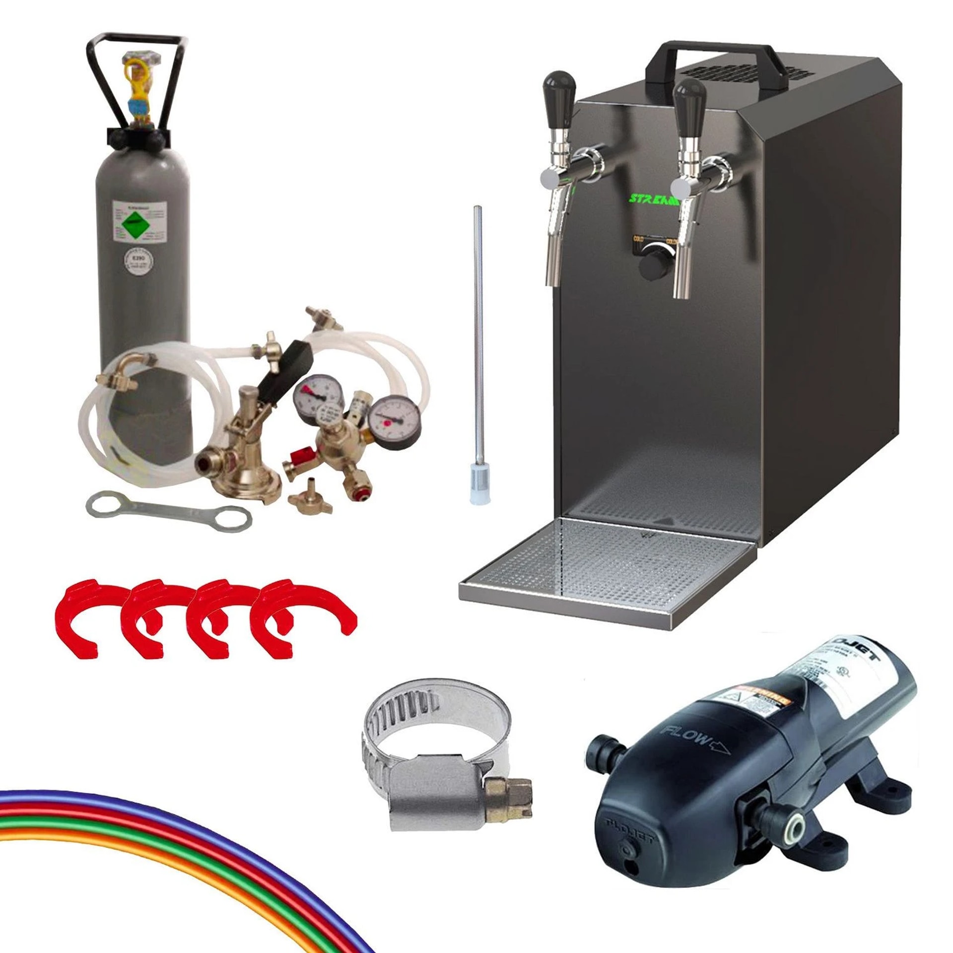 Komplettset Bierzapfanlage Stream 50 2-leitungen, 50 L/h Für Wein Und Bier