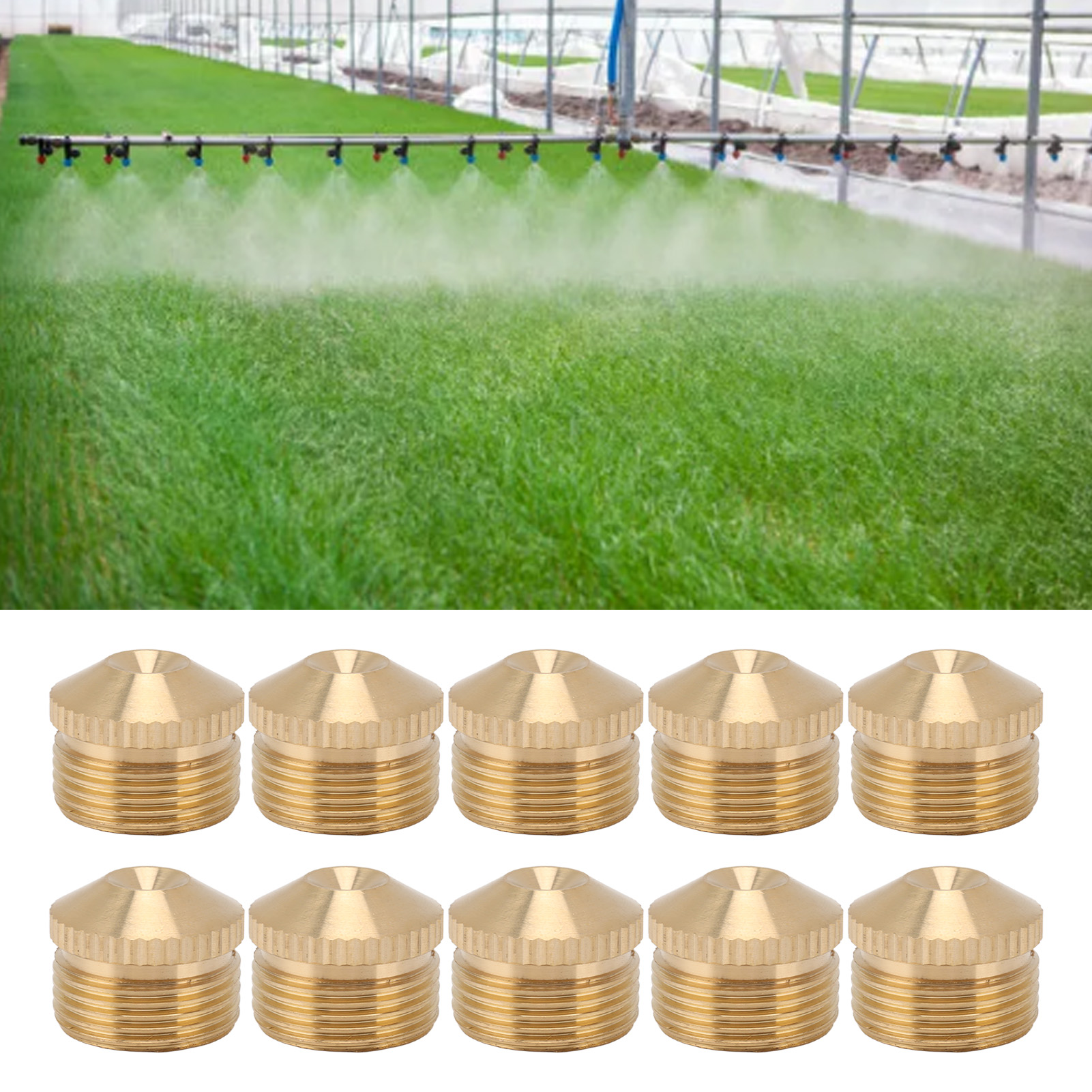 Packung Mit 10 G3/4" Feinnebel-kupfersprühdüsen Zur Staubbekämpfung, Ideal Für Fabriken, Baustellen, Kohlebergwerke, Rasenflächen, Kühlung Und Desinfektion.