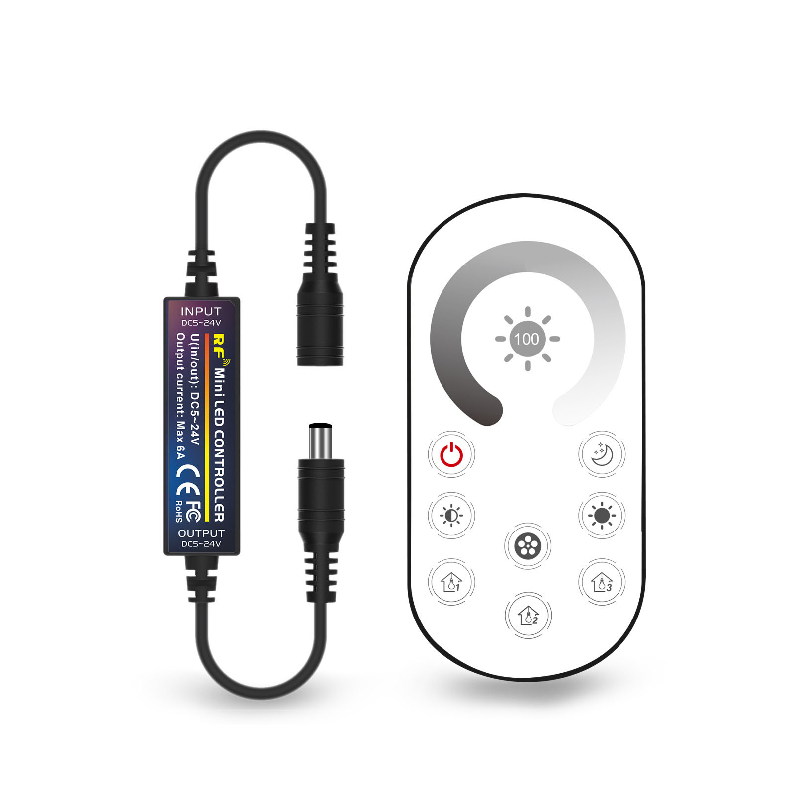 Rf-touch-dimmer, Konstantspannungs-led-controller Für Monochrom-leds, Mini-led-streifen-controller Ohne Elektroden, Dc 5–24 V