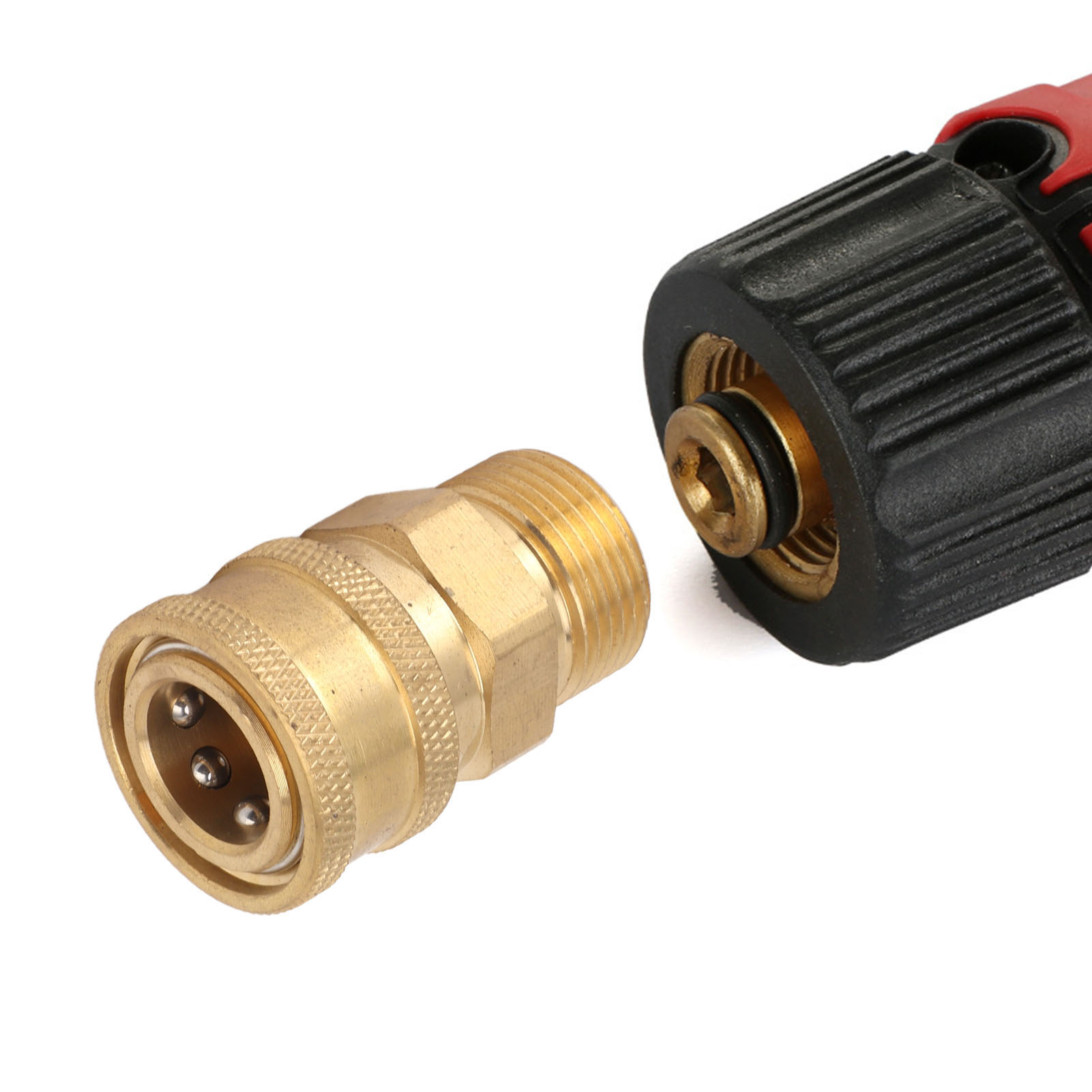 Zwei Schnellwechseladapter Für Hochdruckreiniger/autowaschpistolen, 3/8 Zoll Auf M22 Außengewinde, Verschraubung Aus Reinem Kupfer, 14 Mm Innenbohrung Aus Reinem Kupfer.