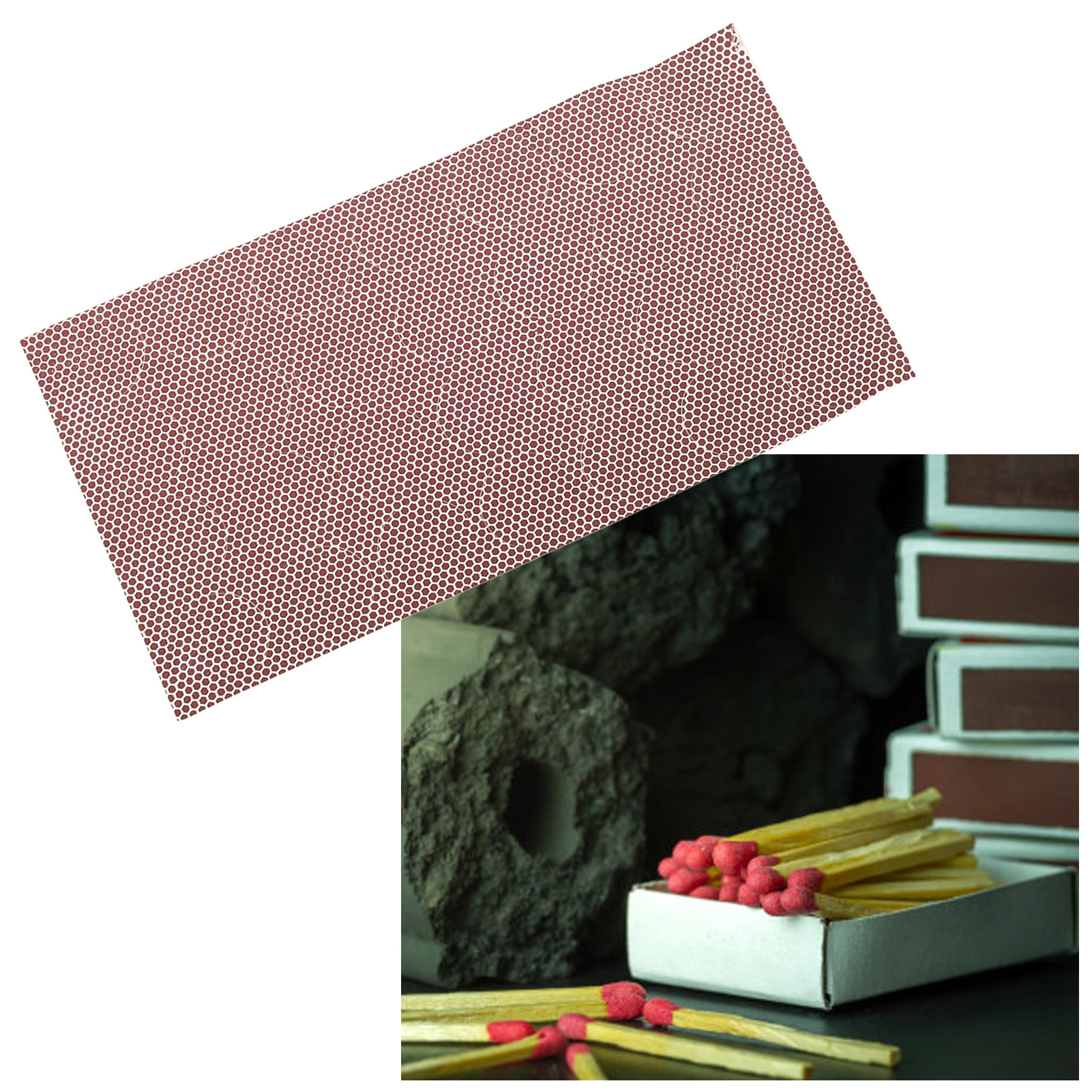 Streichhölzer, Leuchtpapier, Leuchtstein, Feuerzeugpapier, Wunderkerze, Phosphoreszierender Glitzer, Kleberückseite, Selbstklebende Wunderkerze, Ersatz-leuchtpapier