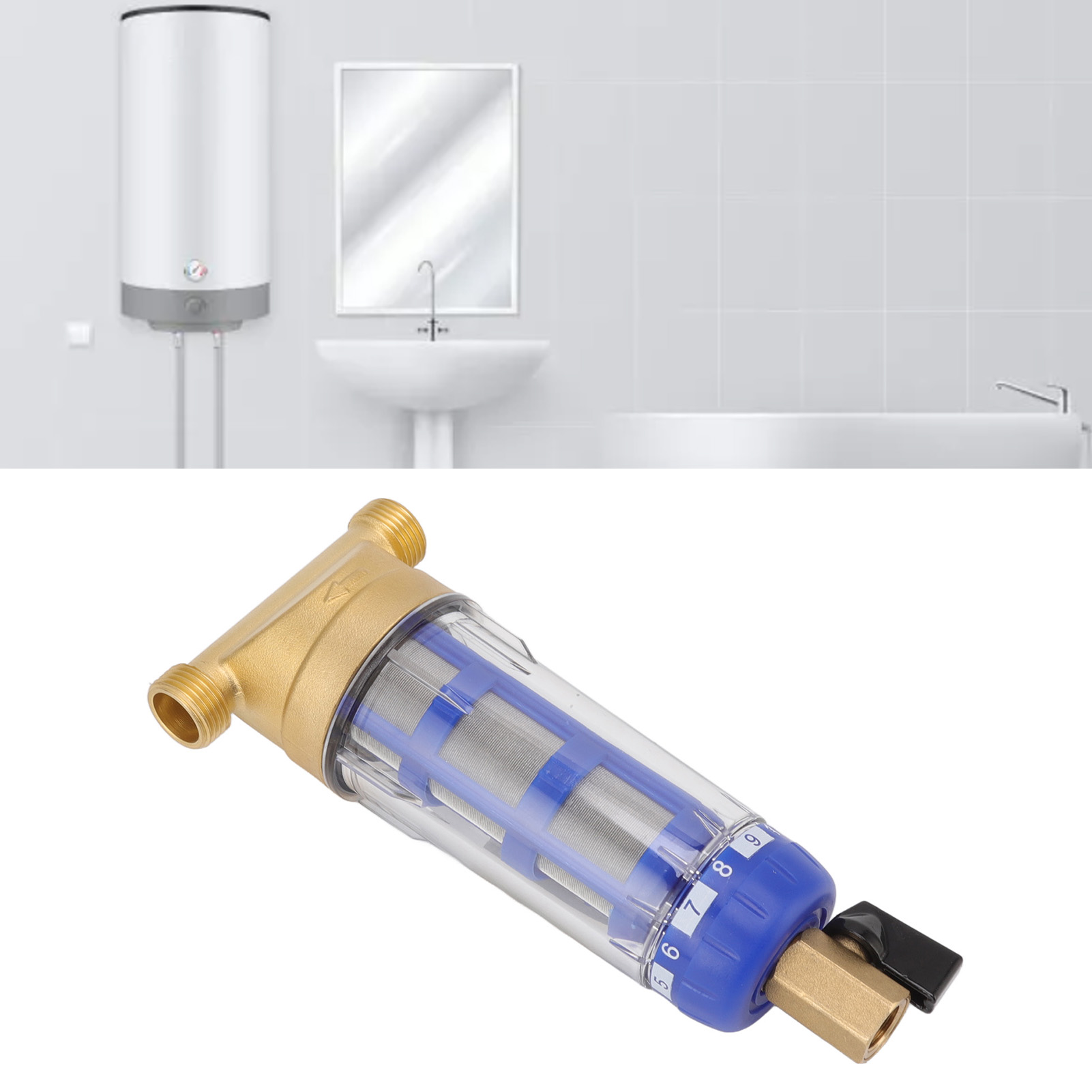 Haushalts-rückspülwasserfilter Mit 4-punkt-schnittstelle Aus Reinem Kupfer
