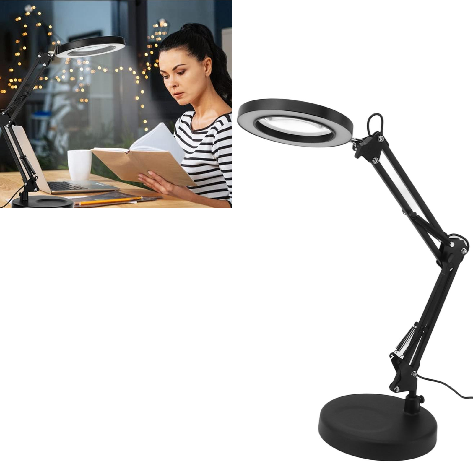 10-fache Vergrößerungslupe Mit Integrierter Lampe, 2-in-1-schreibtischlampe, Dimmbare (3 Farben) Vergrößerungslampe, Ideal Für Reparaturen, Heimwerken, Lesen Und Malen.