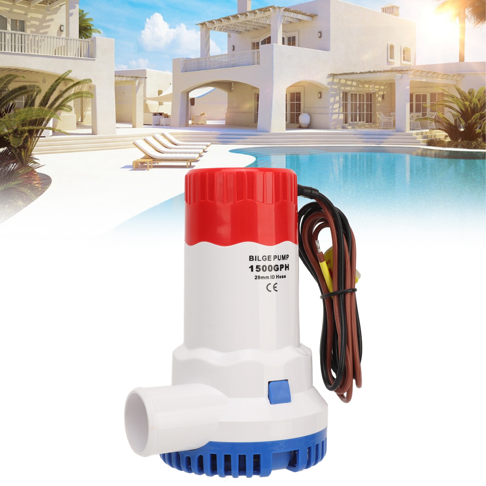 Elektrische Wasserpumpe Mit 24v Gleichstrom, Batteriebetrieben, 1500 Gph Für Schwimmbäder, Whirlpools Und Teiche Miniatur-schiffsbewässerungspumpe Wasserpumpe Für Yachten.
