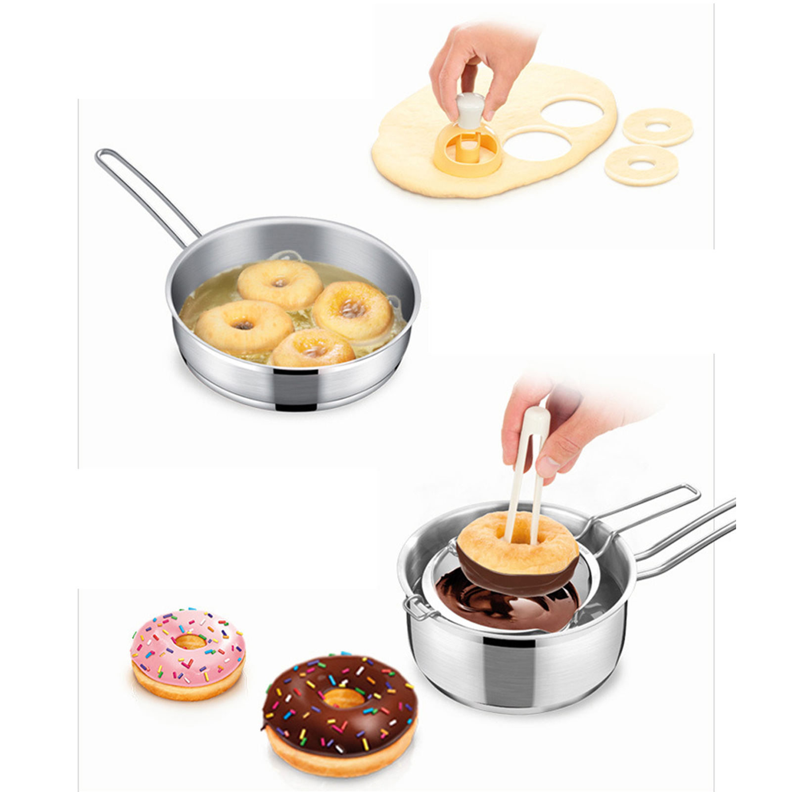 Große Amerikanische Donutform Mit Tauchzange, Hohle Brotform Aus Kunststoff, Presswerkzeug
